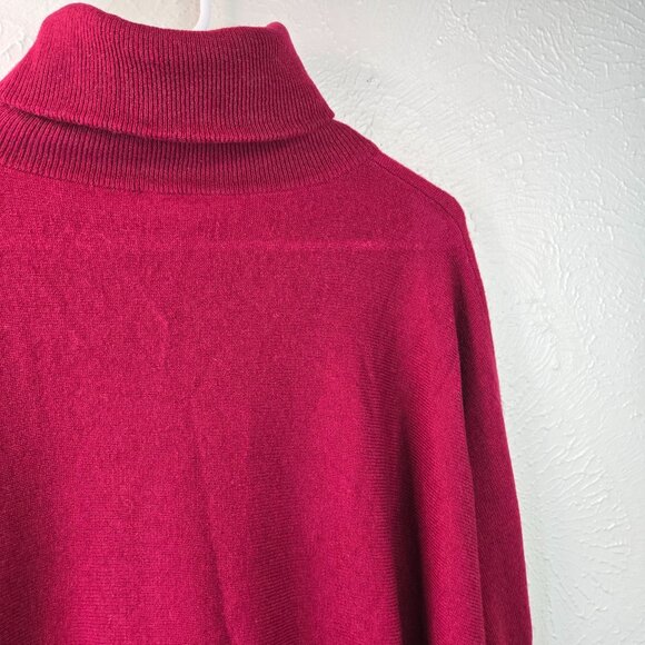 Garnet Hill Turtleneck Sweater Wool Cashmere S Burgundy Red Oversized Tunic Top - Picture 7 of 13
